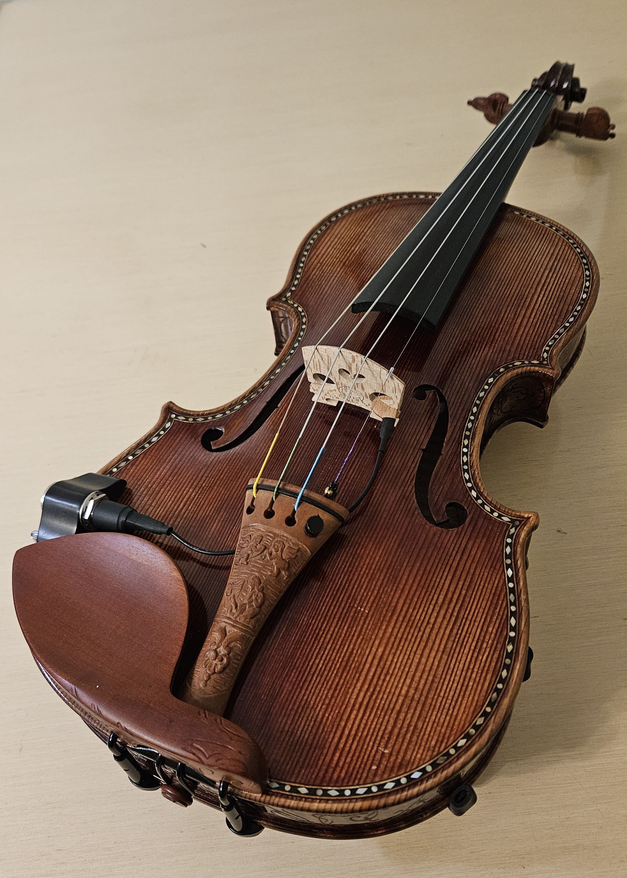 Sharla teaching violin